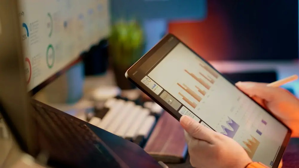 Tablette finans ve rapor grafikleri